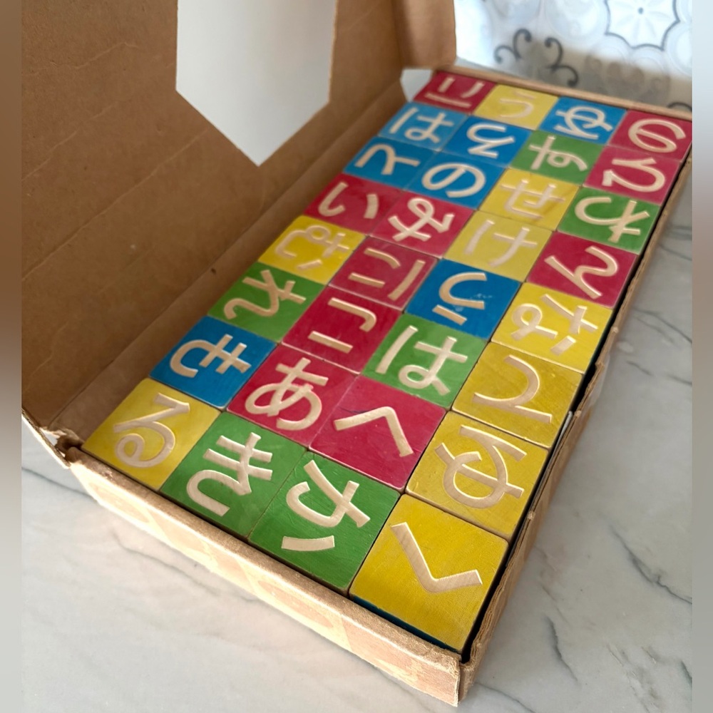 Colorful Educational Wooden Japanese Character Blocks